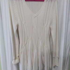 BOSTON PROPER WOMENS WHITE SWEATER SIZE L